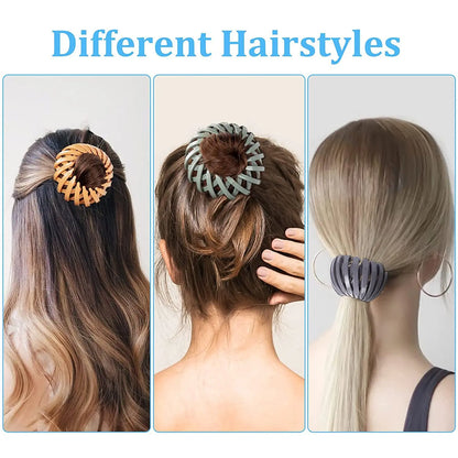 Women Ponytail Hair Rings Clips Bird Nest Shaped Hair Hairpin Simple Magic Lazy Braider Tool Hair Styling Accessories